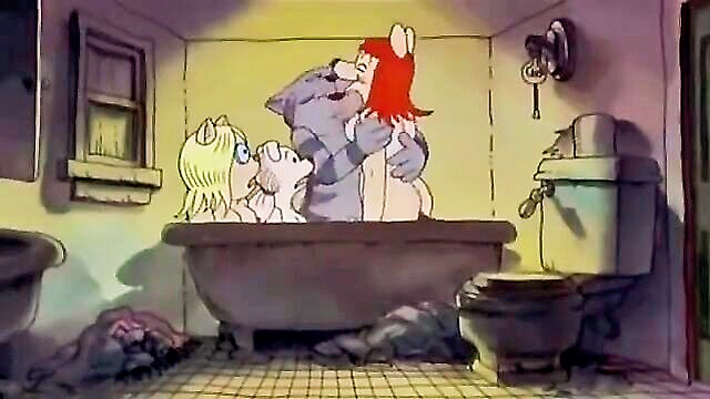 orgy, cartoon, bath - wild cartoon orgy in a steamy bathtub with fritz the cat and friends