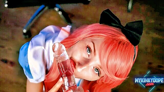 Mykinkydope - sensual showcase of tattooed redhead cosplayers erotic skills cosplay
