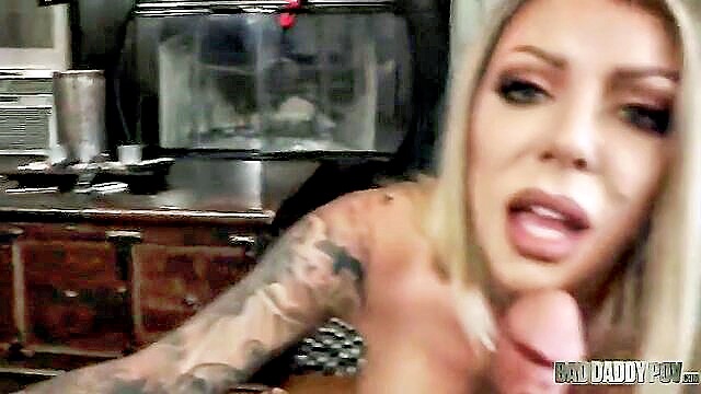 Young blonde Karma RX enjoys a raunchy threesome with two mature men, indulging in intense pleasure and dirty talk.