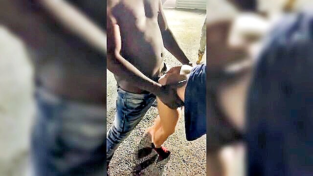 Red head, Ginger - redhead gets dicked down outside in public Doggy