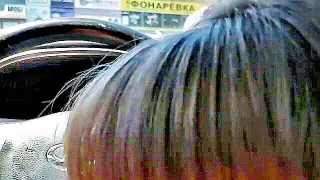 public humiliation and dirty talk in parking lot blowjob : Swallowed