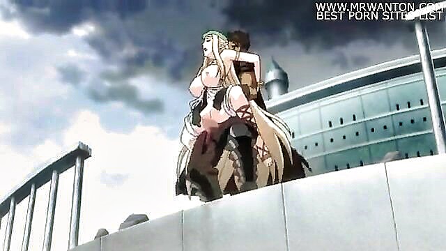 monster, de 4, blonde - blonde babe encounters a scary monster in kuroinu episode 4