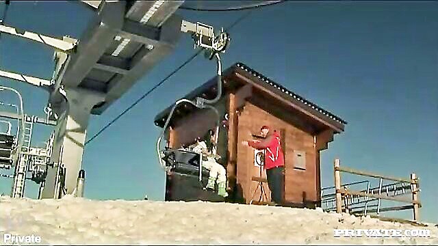 Priva - asian beauty priva enjoys outdoor ski lift escapade Private