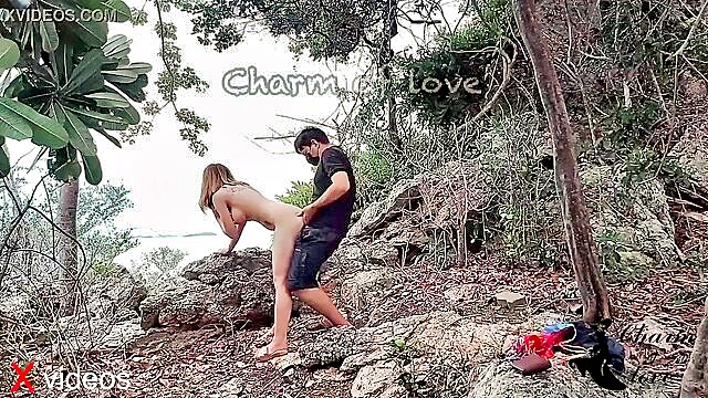 wild threesome with a stranger on a sunny island : Cham Of Love