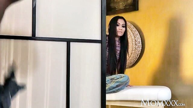 Suzie Q, a sensual brunette, indulges in a tantalizing Thai massage before engaging in passionate sex with intense pleasure.