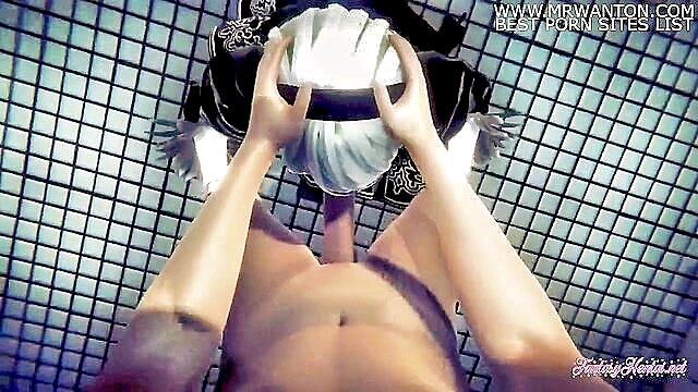 In this 3D animation, the teen anime girl 2B from Nier Automata gets naughty. Expect boobjob, blowjob, and more Xxx new video!