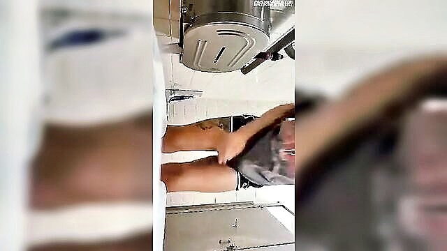 american, mom, pissing - american milf pissing and titty shake in walmart bath xxxv