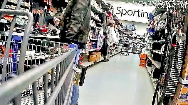 department store, wife, milf - trina teases with squatting and pussy show in department store