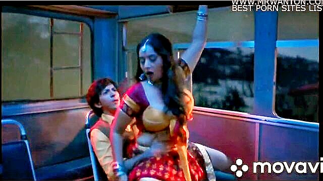 sexy porn, indian porn, indian sex - seductive indian bhabi entices on public bus in steamy video