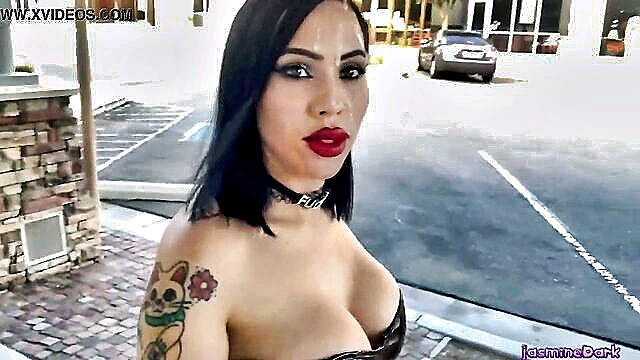 Jasmine Dark, Jasmine, Dark - dark skinned beauty gets covered in cum in public Jasmine Dark