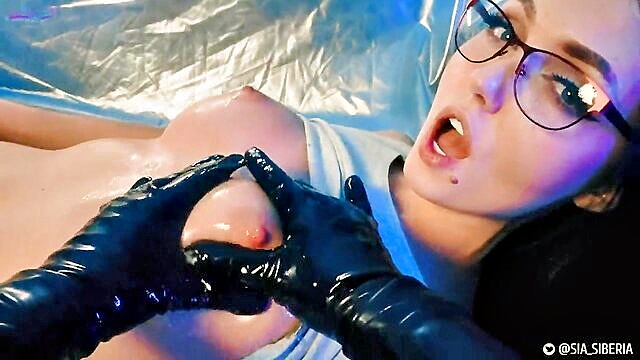 dildo, cumshot, cum - fake cum covered boobs