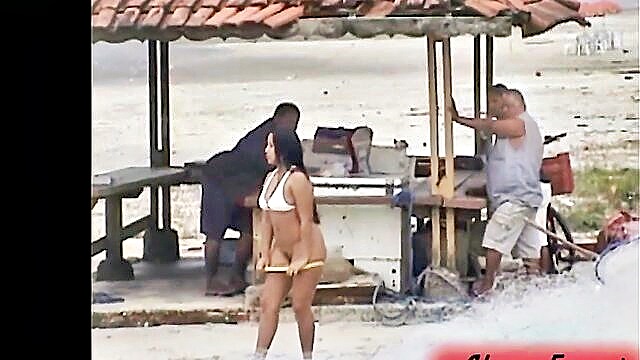 pussy, big ass, brunette - exhibitionist latina flaunts her pussy in public   hdporn