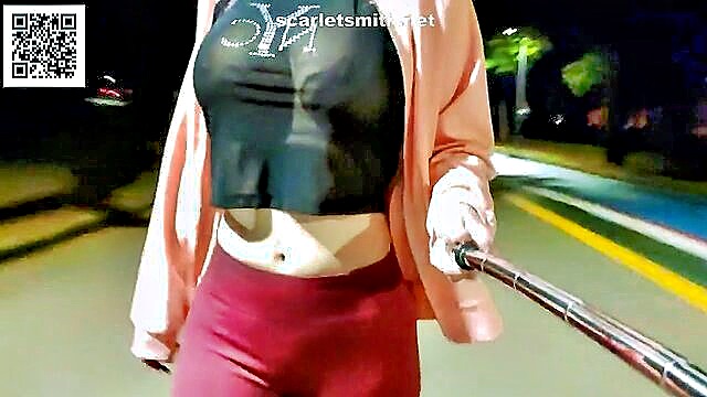 big tits, brunette, latina - sexy hotwife flaunts big boobs in park