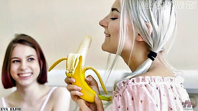 Sensual scene of young blondes indulging in a steamy group sex party, exchanging cum while showcasing their stunning bodies.