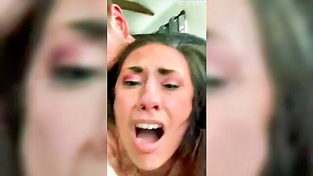Pretty girl discovers unexpected pleasure as she unintentionally penetrates her own backdoor with a big toy, leading to intense sensations.