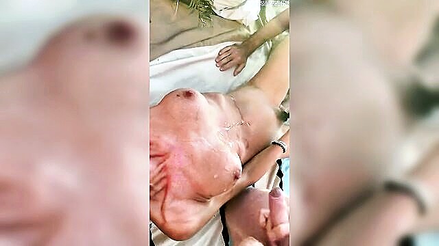 brunette, danish, cumshot - swinger wife gets fucked hard