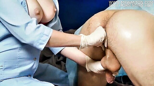 anal, ass, licking - sensual nurse gives prostate massage and oral pleasure in full hd