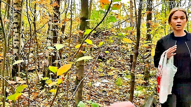 cumshot, cum, blonde - psycho lusted after blonde in woods intense sex ensued