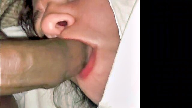 slut sucks dick deepthroat bbw interracial blowjob : Angel