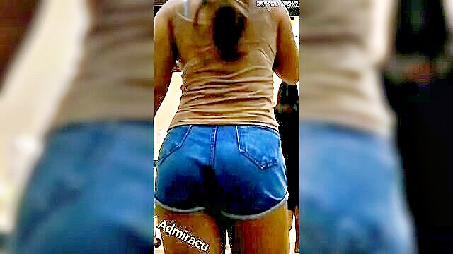blonde, babe, big butt - sexy teen in tight shorts gets naughty in hd video