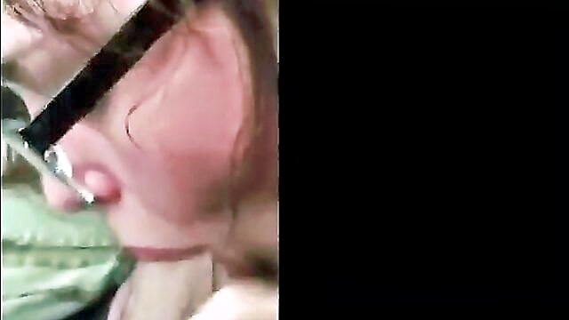amateur, blowjob, teen - wild couples spit filled car blowjob sex tape
