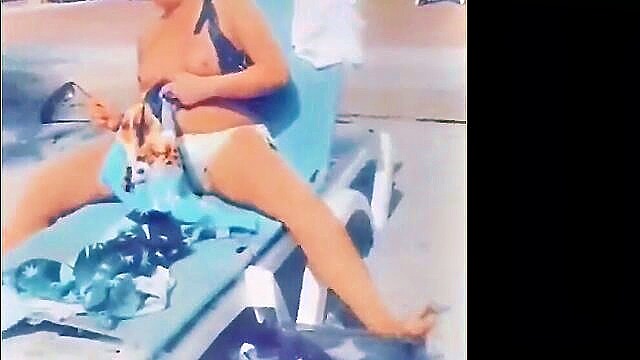 beach, british, flashing - british milf couples strip and flash on tenerife beach