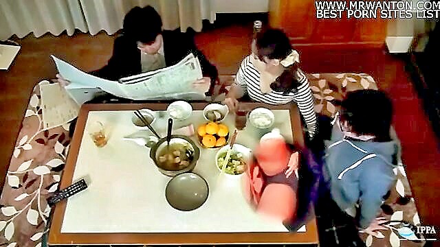 asian, cumshot, blowjob - asian wife blowjob at home