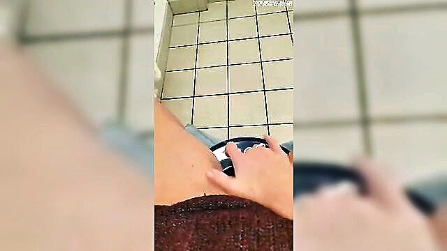 amateur, masturbation, public - daring wifes intimate bathroom solo session caught on camera