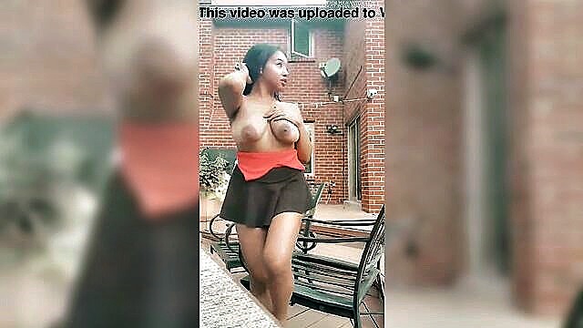 Busty Latina camgirl JulietteSweetz gets caught in a steamy outdoor porn video, flaunting her big tits and eager sluttiness.