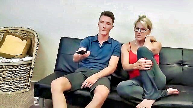 big dick, big tits, blowjob - sensual milf with ample bosom enjoys a teens sizable member