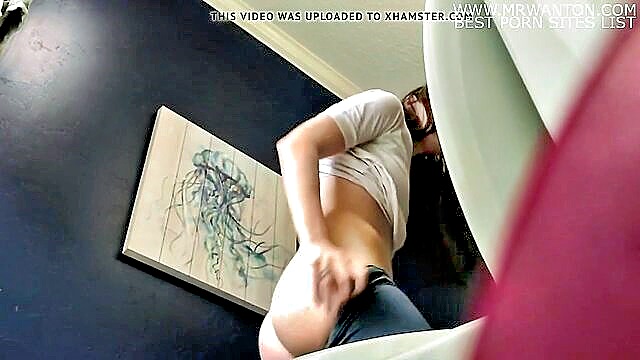 brunette, hidden camera, american - slim american jills intimate moments caught on hidden camera