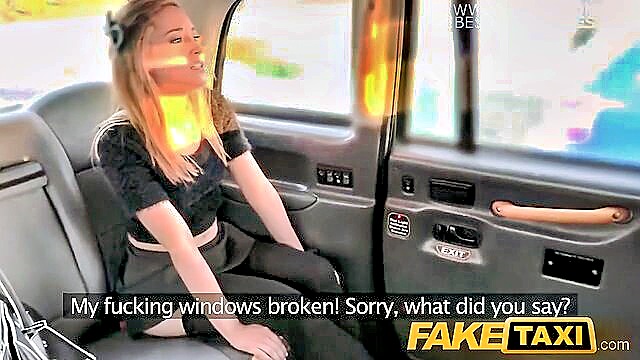 Khaya Peake - fake taxi ride leads to steamy oral action with blonde in stockings Fake Taxi