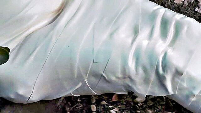 fetish, big tits, brunette - fetish play with microfoam tape   sensory deprivation and bdsm