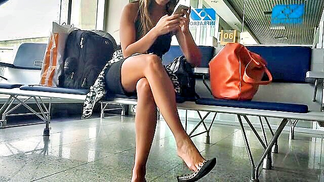 foot fetish, fetish, amateur - fresh full length brazilian beauty indulges in public shoe play in hd