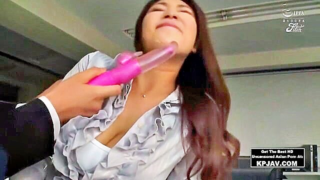 Sensual Asian office MILF indulges in passionate Nippon porn, showcasing her love for intense action.