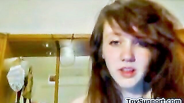 masturbation, redhead, amateur - redhead teen masturbates with toy