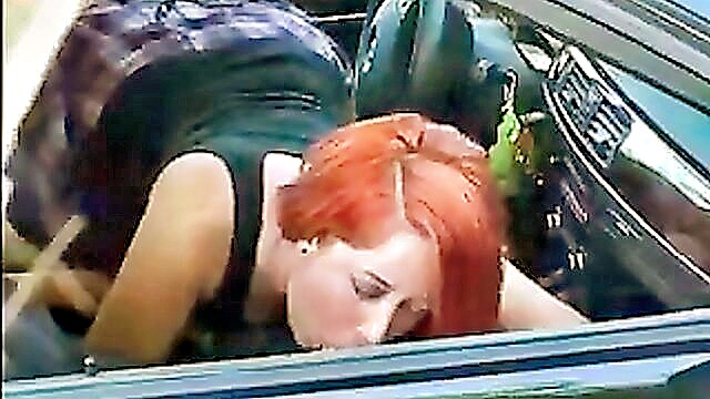 outdoor, blowjob, car - caught fucking in car