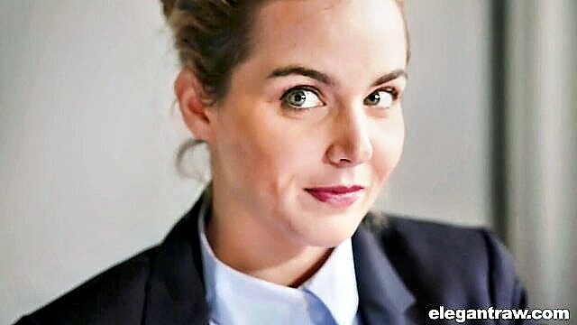 monster cocks, business woman, monster cock - a woman in a business suit handles two huge penises simultaneously