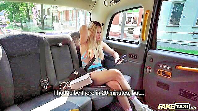 Blondie Bombshell - a voluptuous blonde bombshell engages in sexual activity with a taxi driver en route to the airport