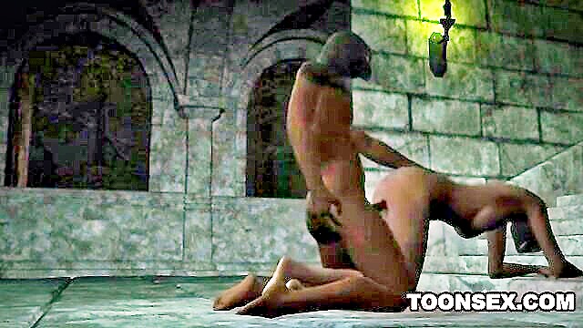 cartoon babe in 3d gets rough and steamy with a mask : Toon Sex