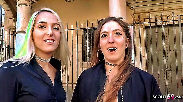 cock sucking, 3some, big cock - teen girls engage in xxx video action