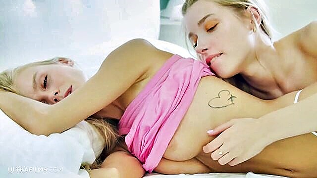 in bed, lesbian, two - lesbian babes in bed