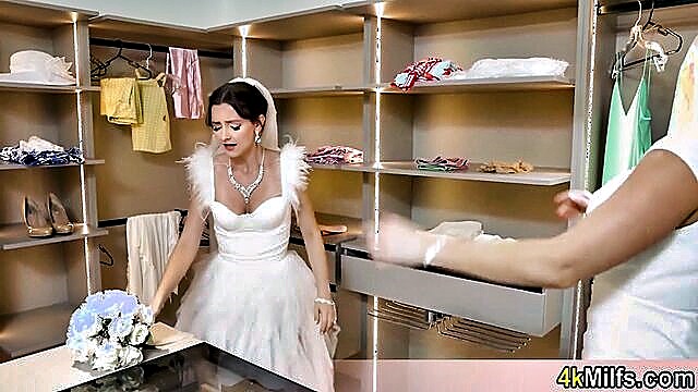 ffm, threesome, milf - busty bride threesome