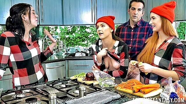Donnie Rock, Riley Jean, Serena Hill, Violet Spice - team skeet big tits Team Skeet