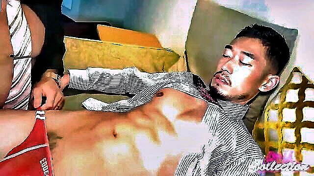 asian anal sex, anal creampie, anal fuck - chinese hunk anal sex