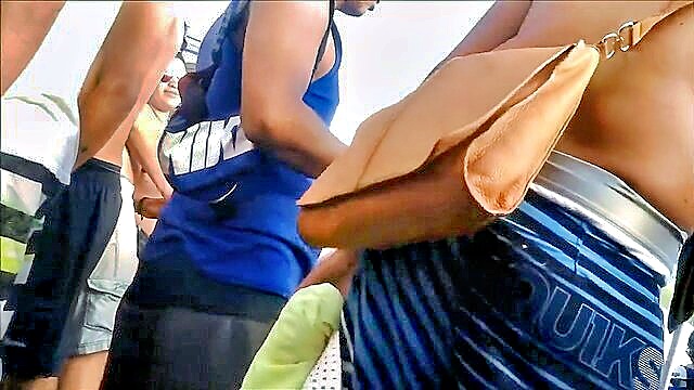 on the, booty, candid booty - beach thong booty