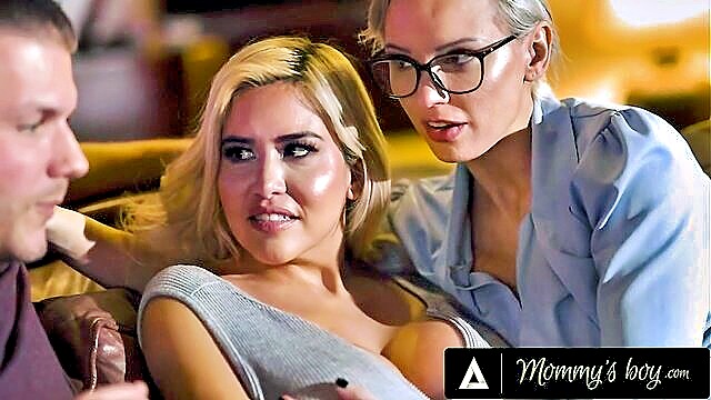 stepmom, mommysboy, big tits milf - kenzie taylor and caitlin bell