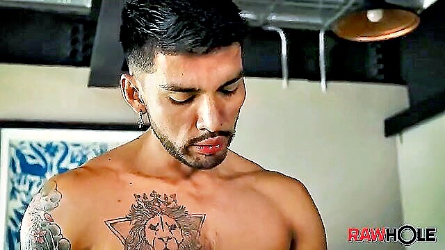 domination, tattoo, big cock - stepson gets fucked