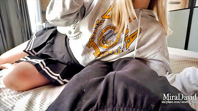 blonde, pov, riding dick - mira david tight pussy