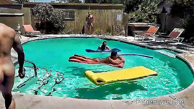 pool, pool party, gay sex - pool party orgy